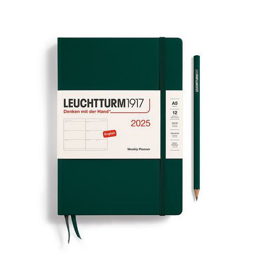 Leuchtturm, Green, Planners, Art & School, 2025, A5, Medium, Weekly, Forest Green, 816310